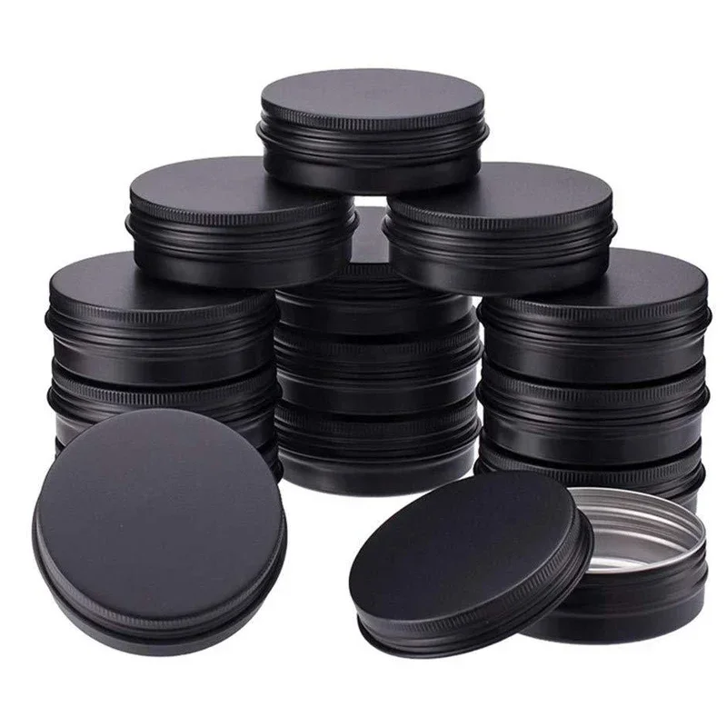 Black Tin Candle - 50pcs 100pcs 5/10/20/30/50/60/80/100/150/250g Black Aluminium Tin