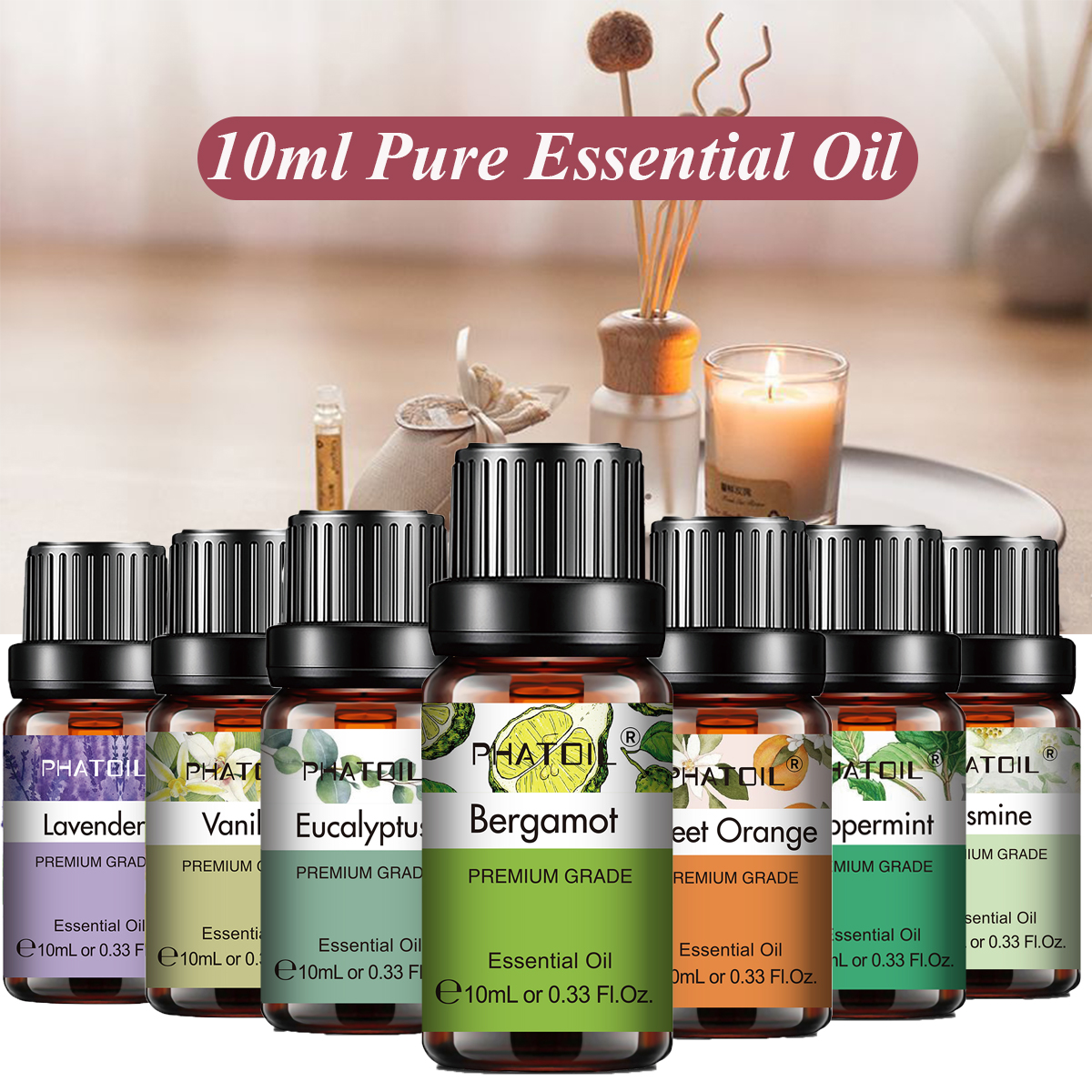 Candle Making Supplies Fragrance Oils - PHATOIL Natural Plant Essential Oil 10ml