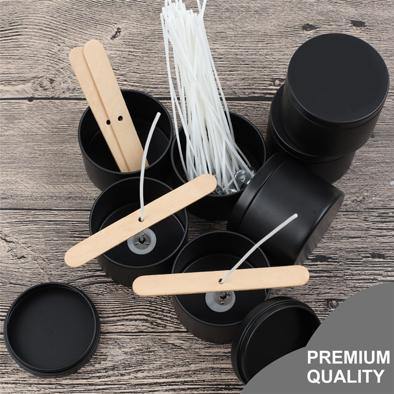 Black Tin Candle - 24Pcs Black Candle Tins Set 4Oz