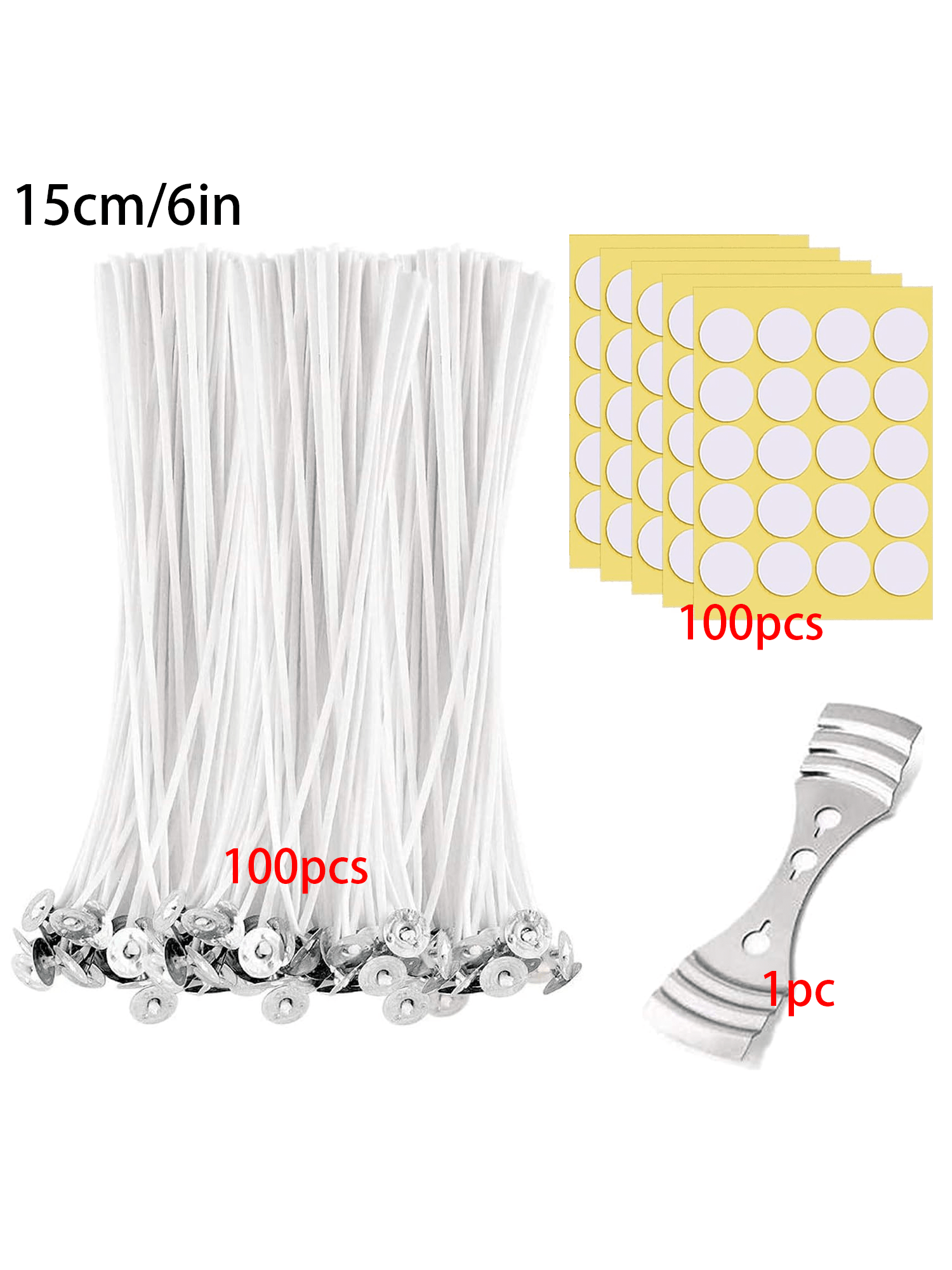 Cotton Wick 6 Inch - 100 Pieces of 6inch Cotton Candle