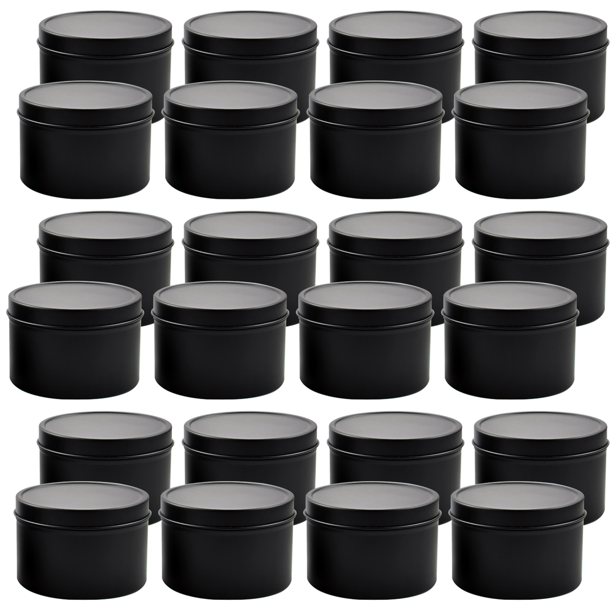 Black Tin Candle - 4oz/ 8oz Candle tins with lids,Christmas