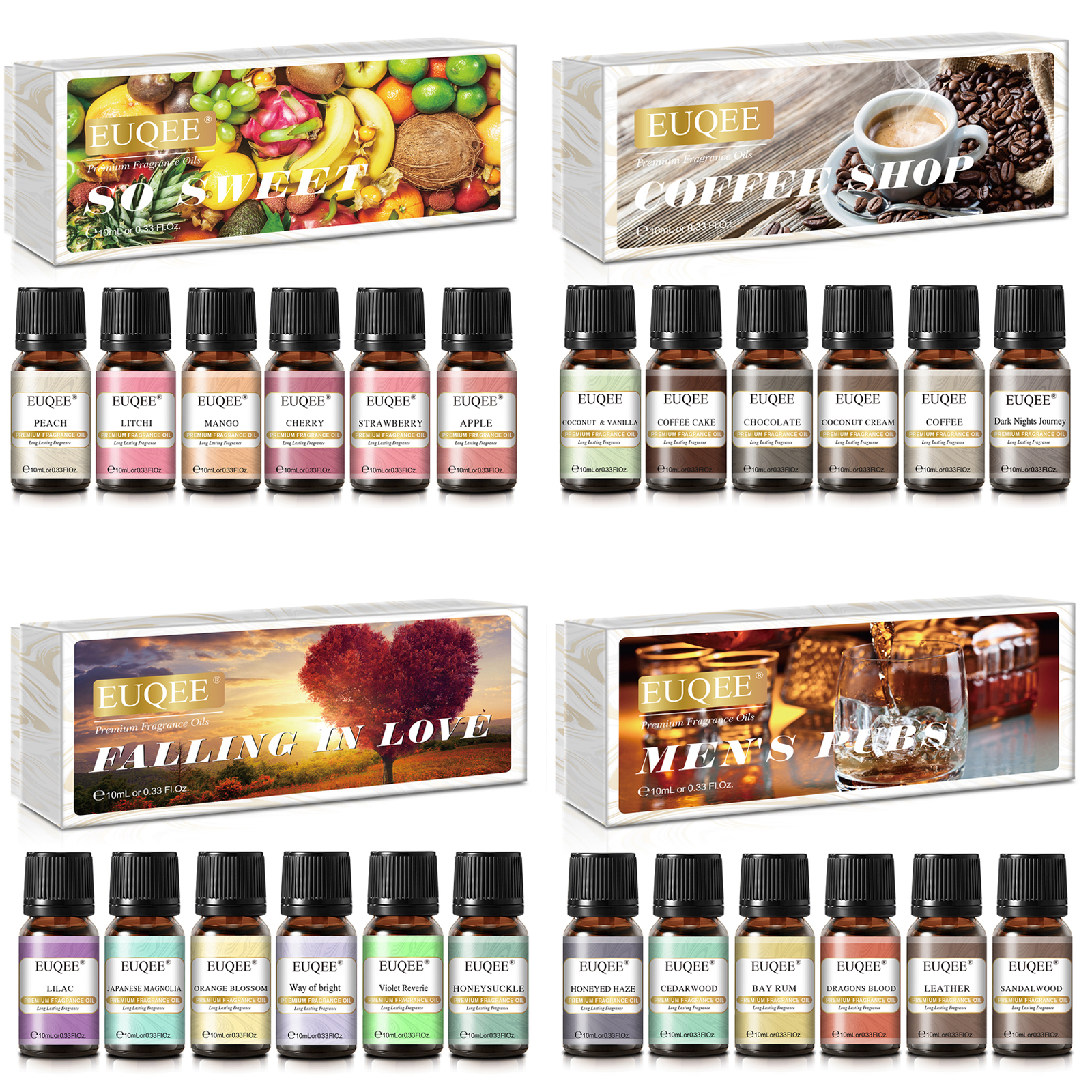 Candle Making Supplies Fragrance Oils - EUQEE 6pcs Fragrance Oils Set 10ml