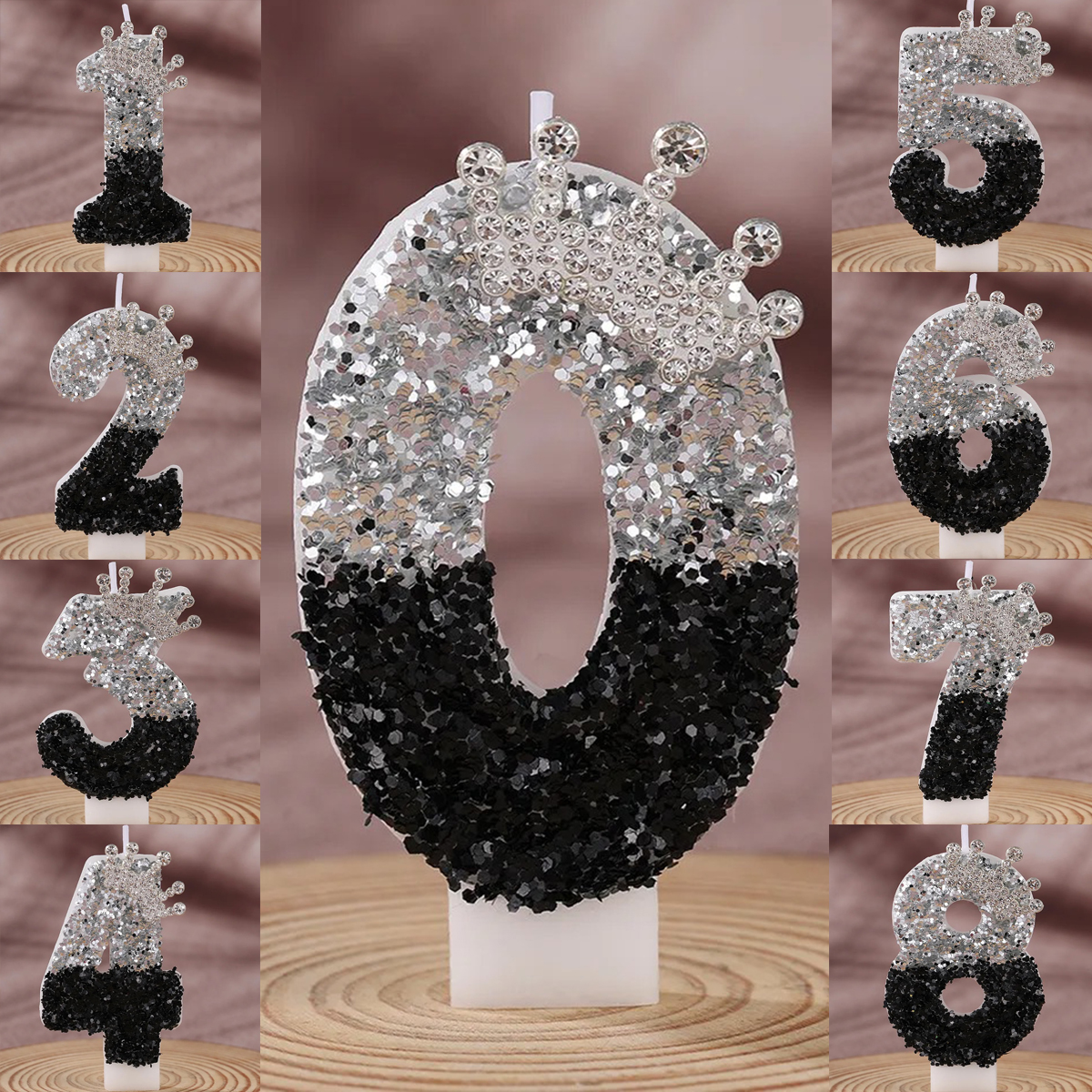 Candle Supplies Free Shipping - Black Silver Gradient Crown Handmade DIY