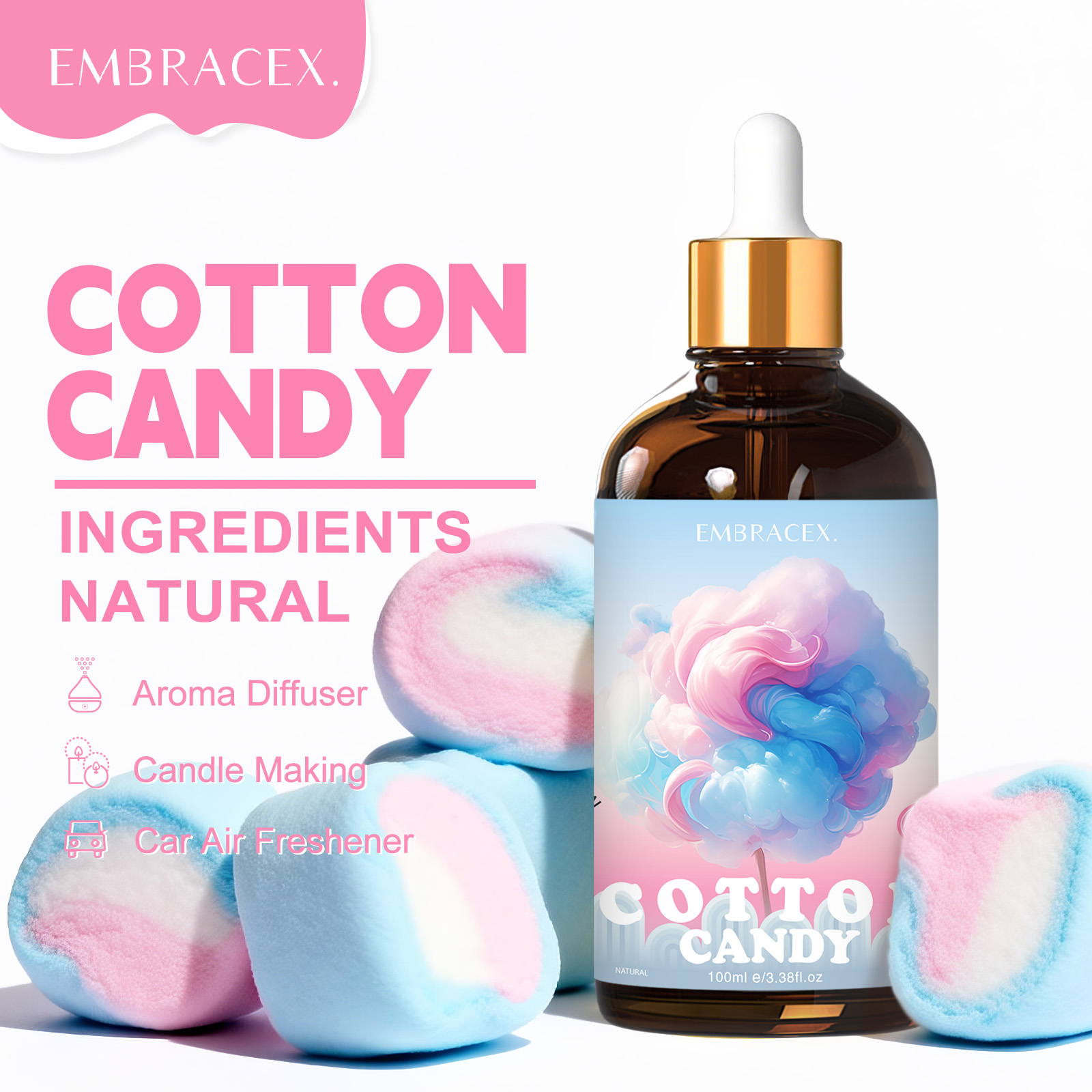100ml Cotton Candy Essential O - Candle Supplies Free Shipping ulasan dan harga