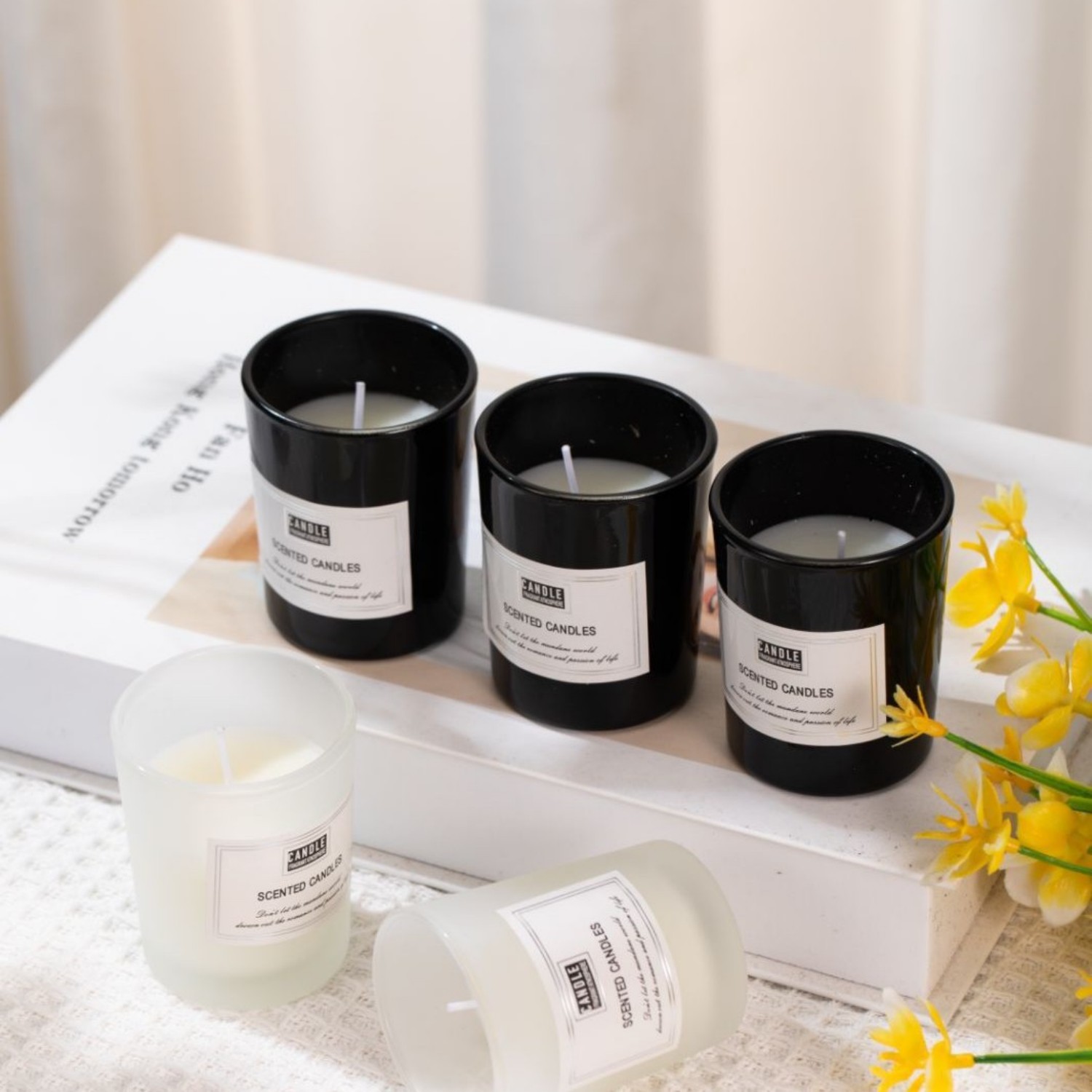 1pc Matte Black Glass Cup Cand - Candle Supplies Free Shipping ulasan dan harga