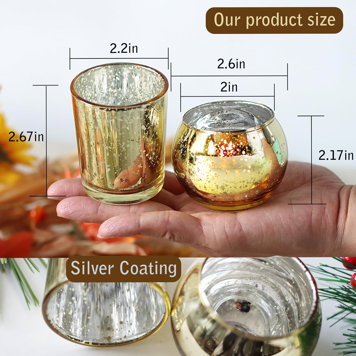 48Pcs Gold Votive Candle Holde - Candle Supplies In Bulk ulasan dan harga