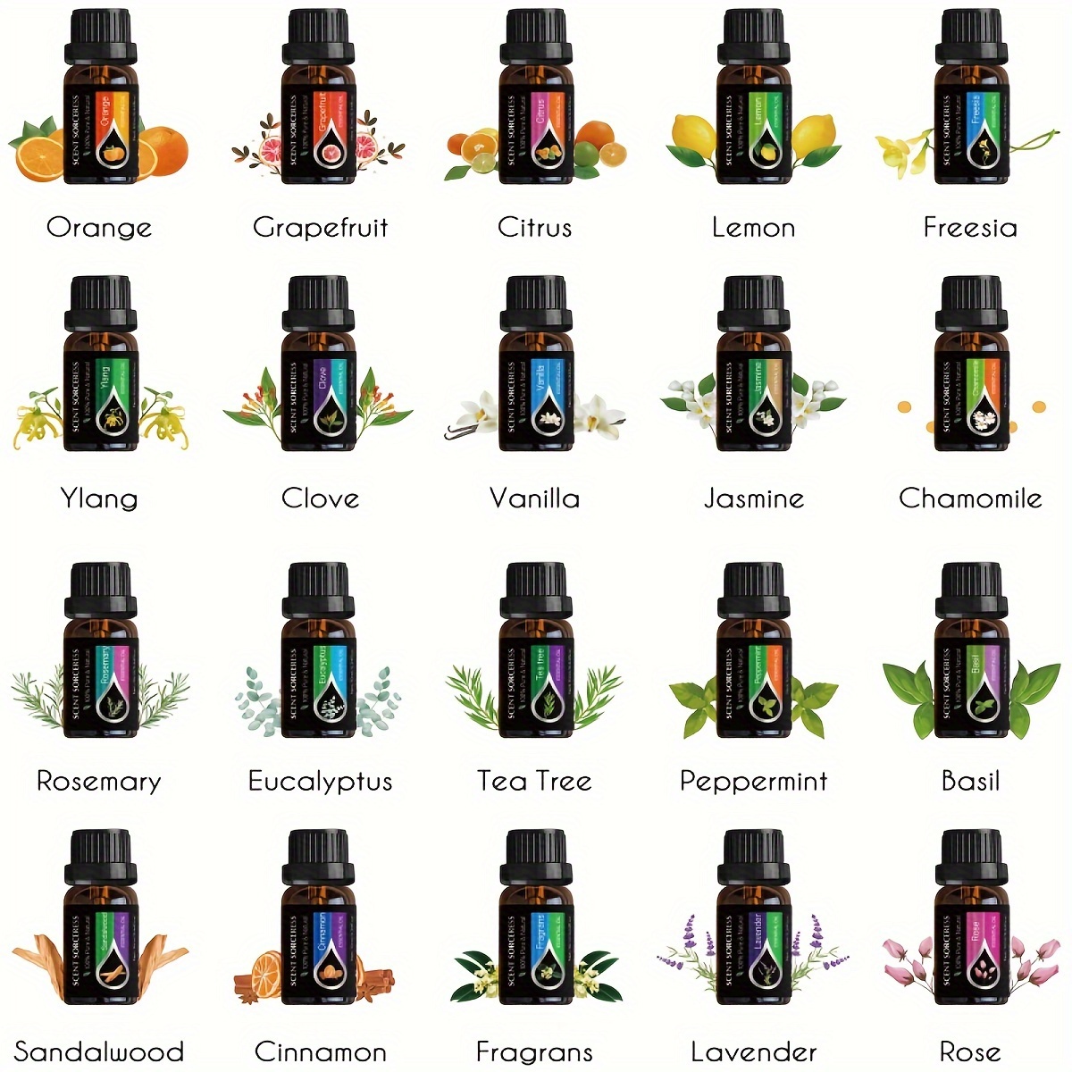 20pcs/set Essential Oil Set La - Candle Making Supplies Fragrance Oils ulasan dan harga