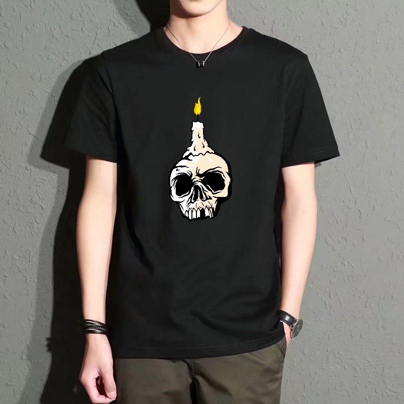 Men's Black Round-Neck Short-S - Black Tin Candle ulasan dan harga