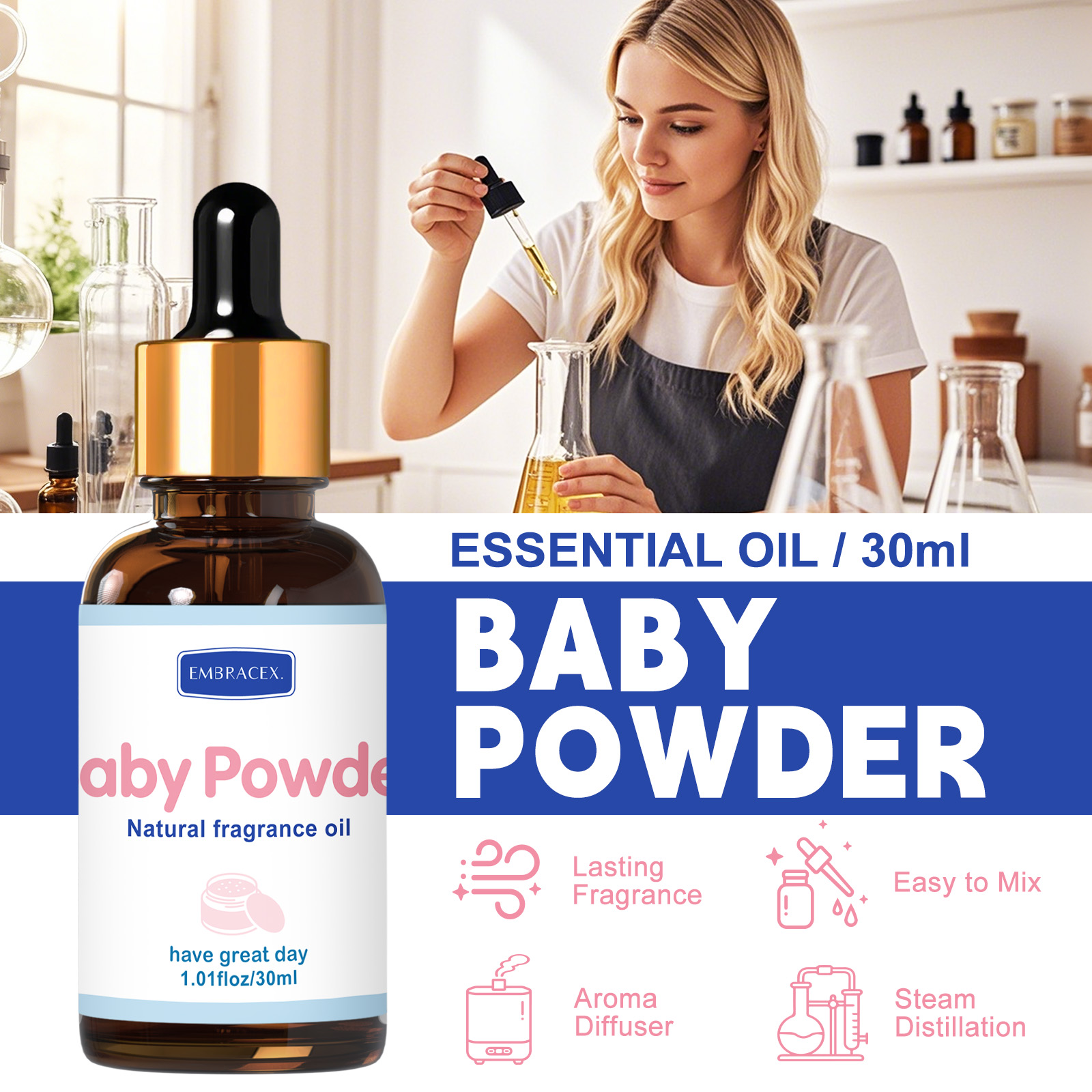 30ml Baby Powder Essential Oil - Candle Making Supplies Fragrance Oils ulasan dan harga