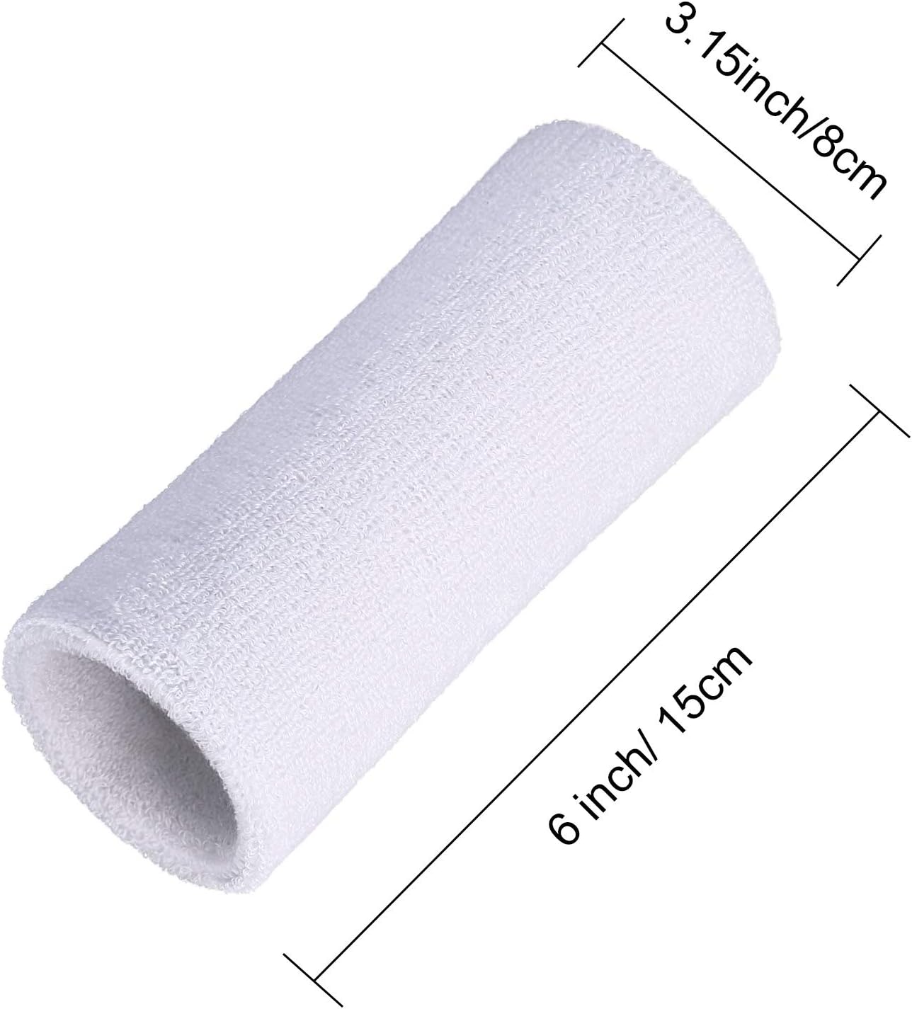 2 Pack 6-Inch Wrist Sweatbands - Cotton Wick 6 Inch ulasan dan harga