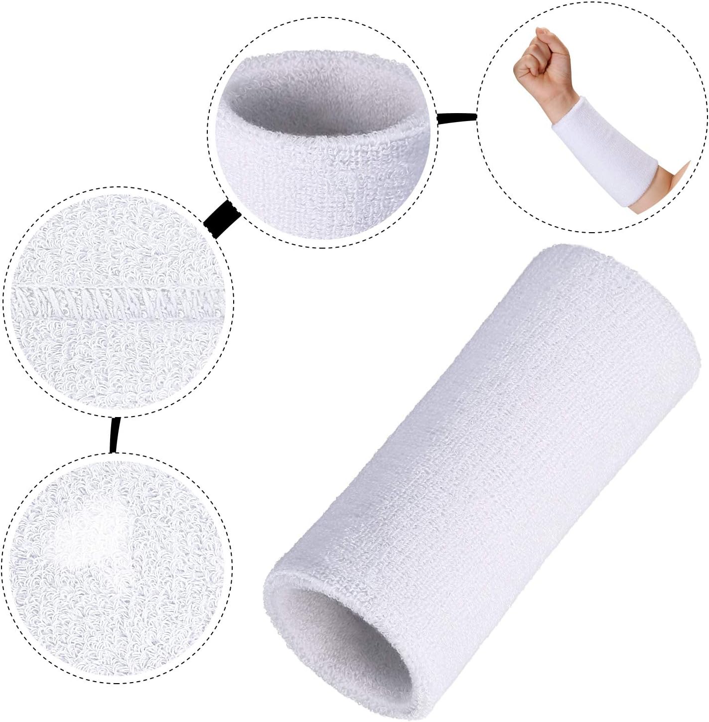 2 Pack 6-Inch Wrist Sweatbands - Cotton Wick 6 Inch ulasan dan harga