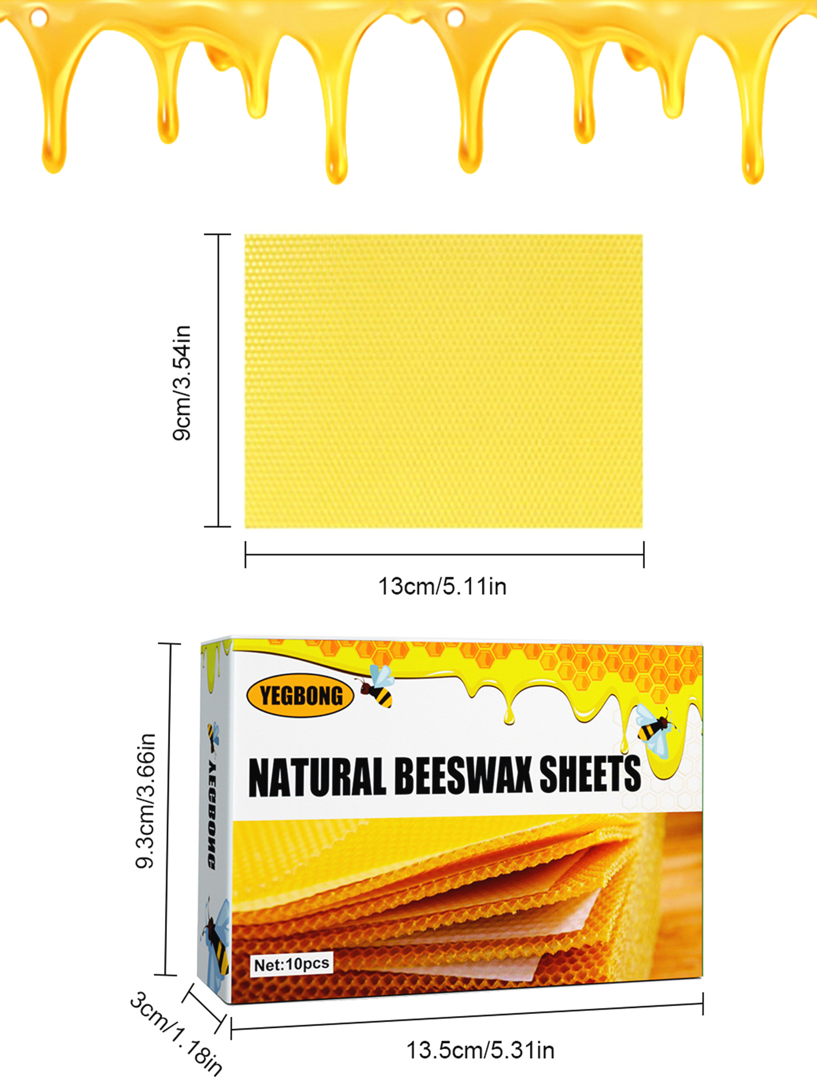 10Pcs Natural Honeycomb Bee Wa - Candle Supplies Wholesale ulasan dan harga