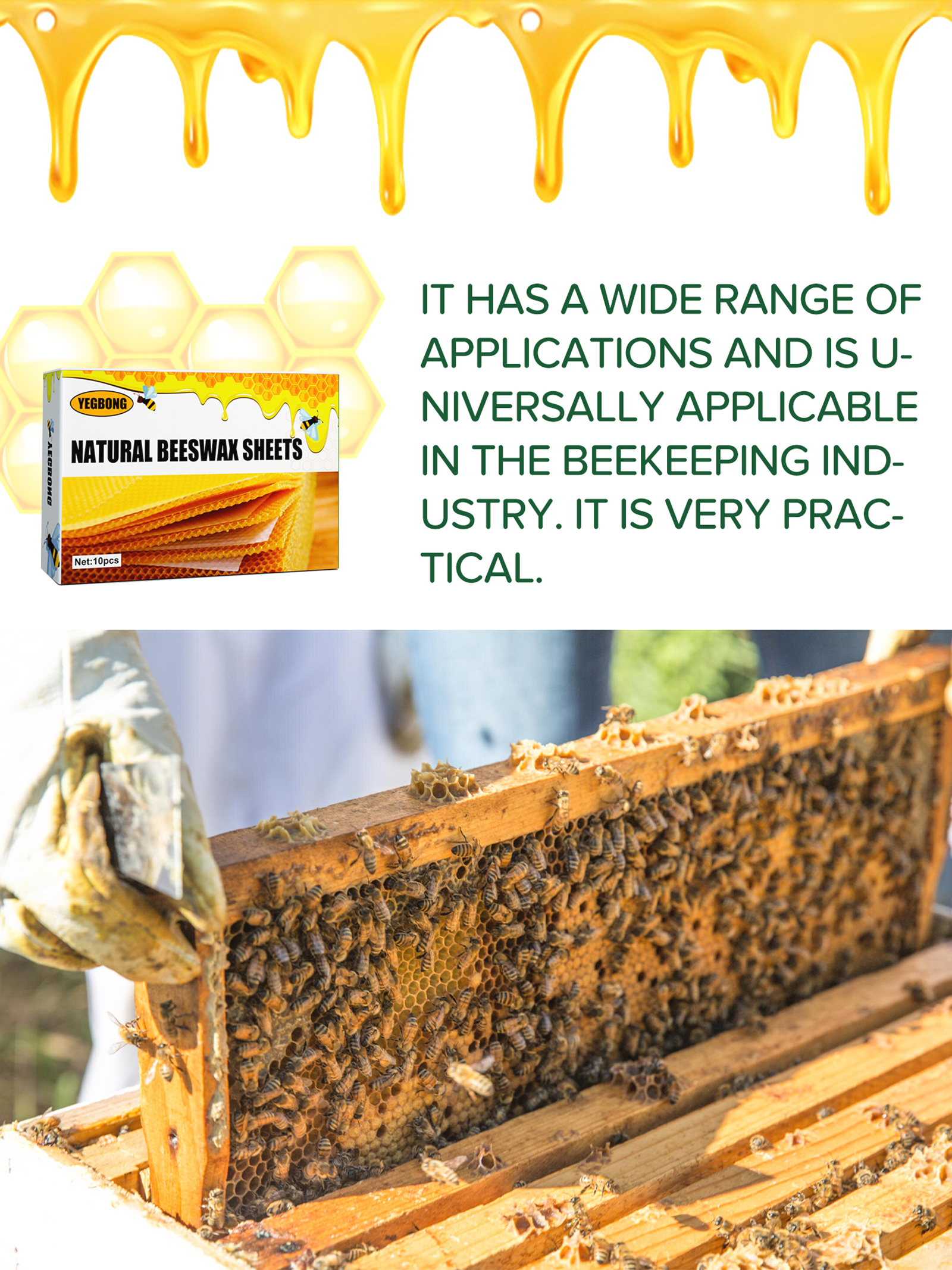 10Pcs Natural Honeycomb Bee Wa - Candle Supplies Wholesale ulasan dan harga