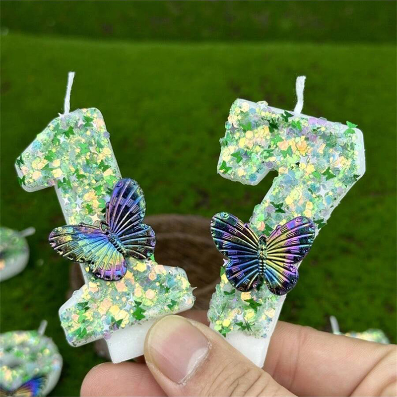 1Pc Green Sequins Number 0-9 B - Candle Supplies Free Shipping ulasan dan harga