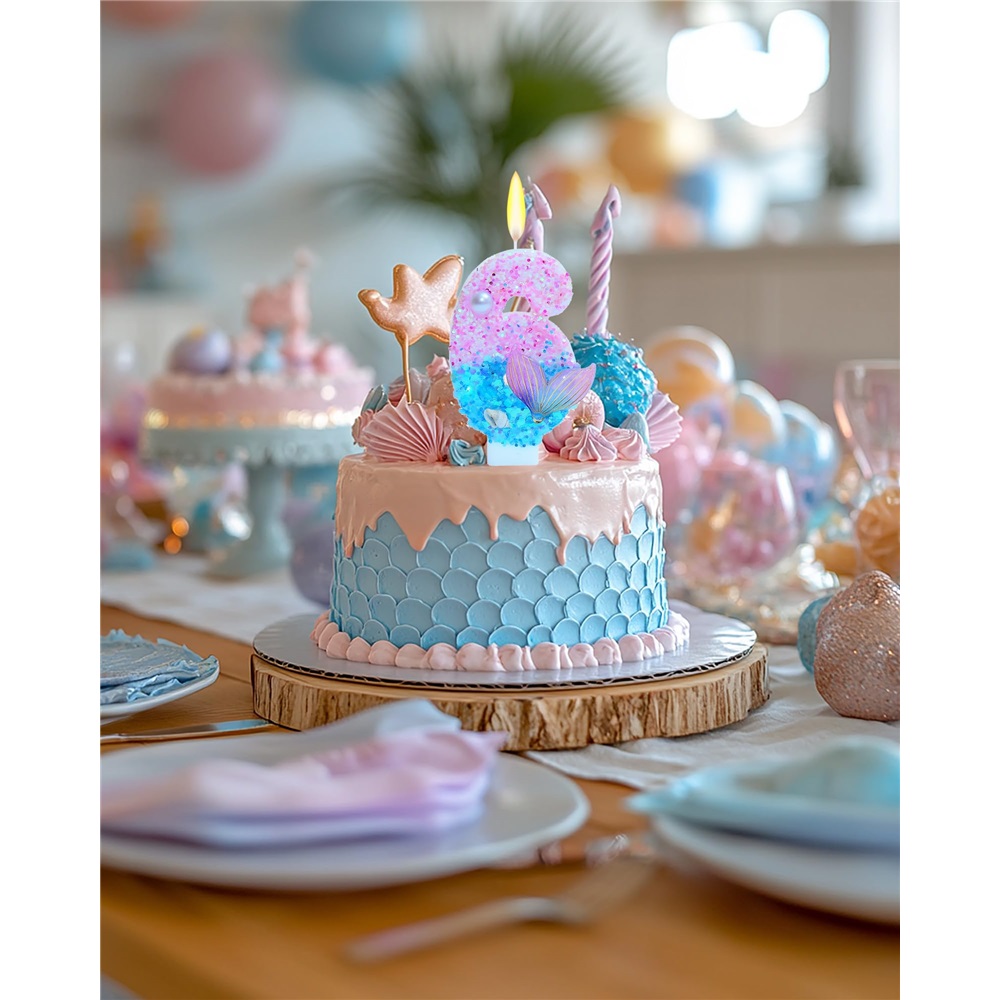 Mermaid Themed Birthday Candle - Candle Supplies Free Shipping ulasan dan harga